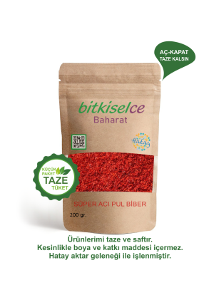 Premium Kalite Hatay Süper Acı Pul Biber - Doğal ve Lezzet Dolu Baharat 200 gr.